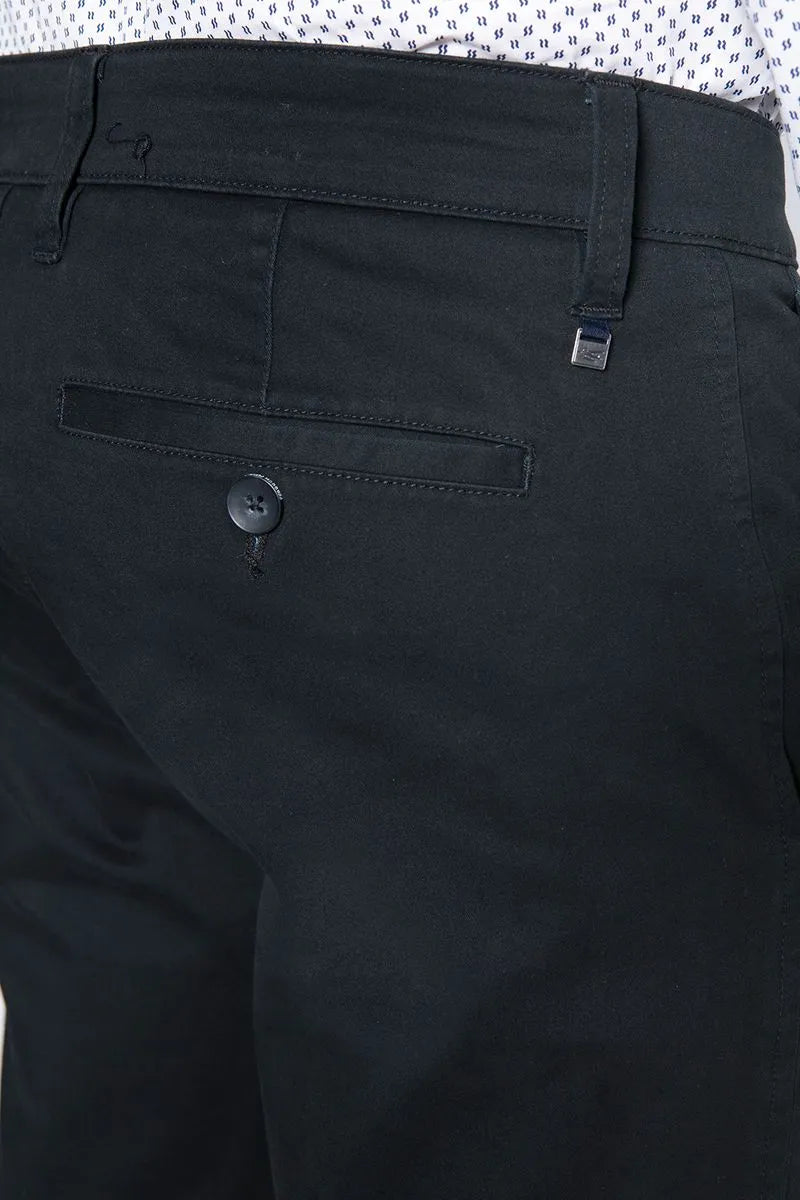 Pantalón Hombre Twill Black Slim Negro