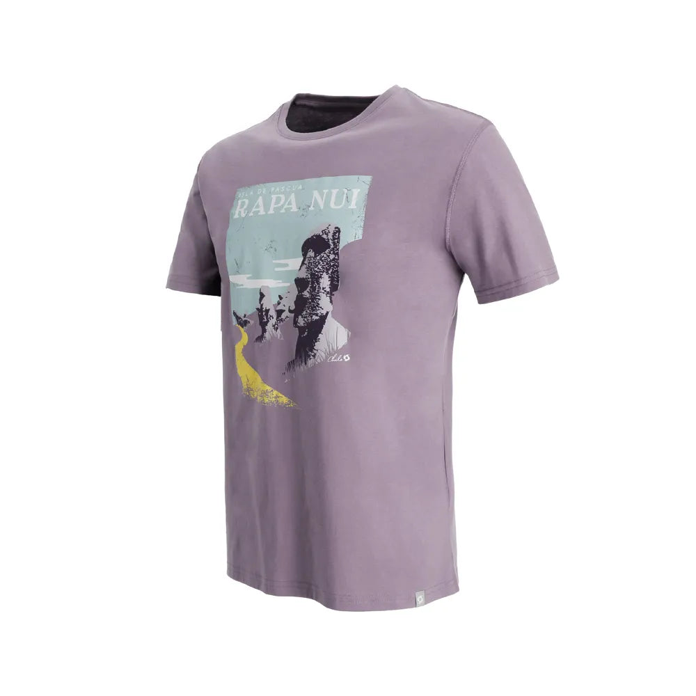 Polera Hombre Manga Corta Rapa Nui Morado