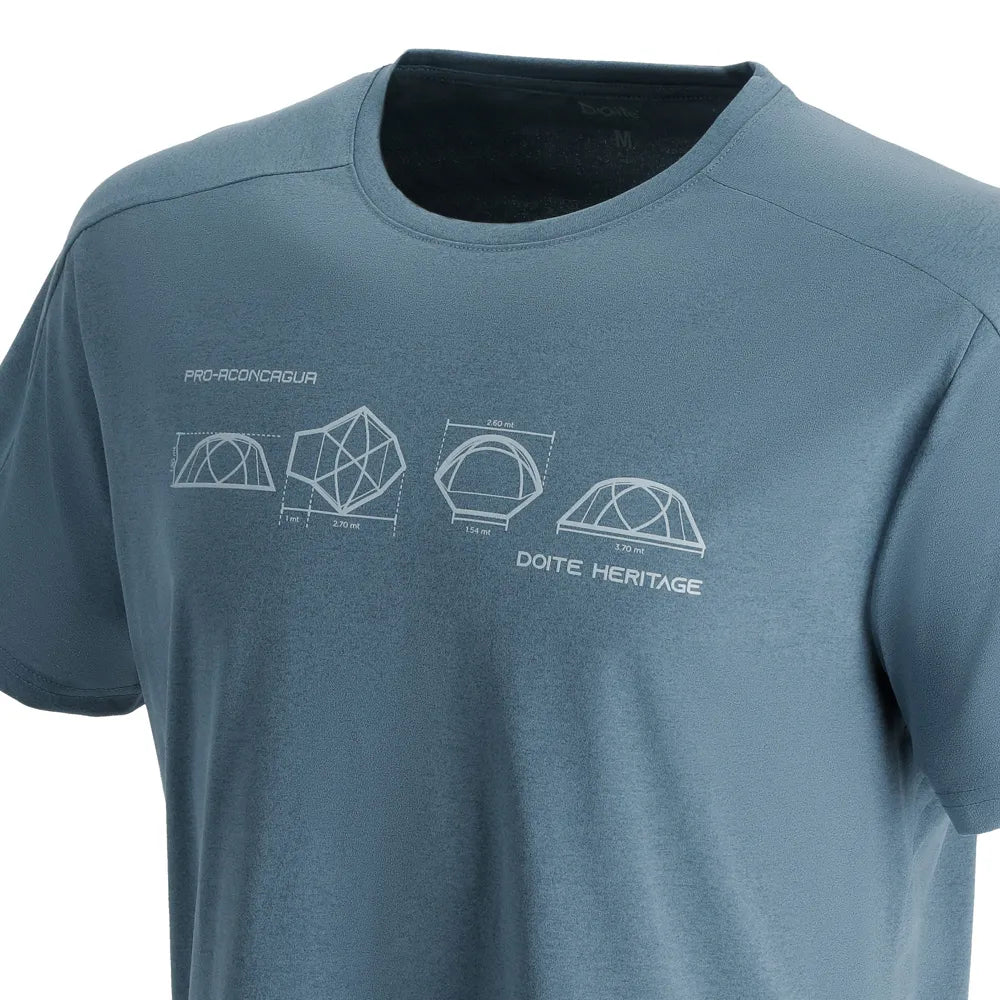 Polera Hombre Manga Corta Deportiva Tent  Gris