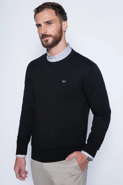 Sweater Hombre Round Neck Paris Black