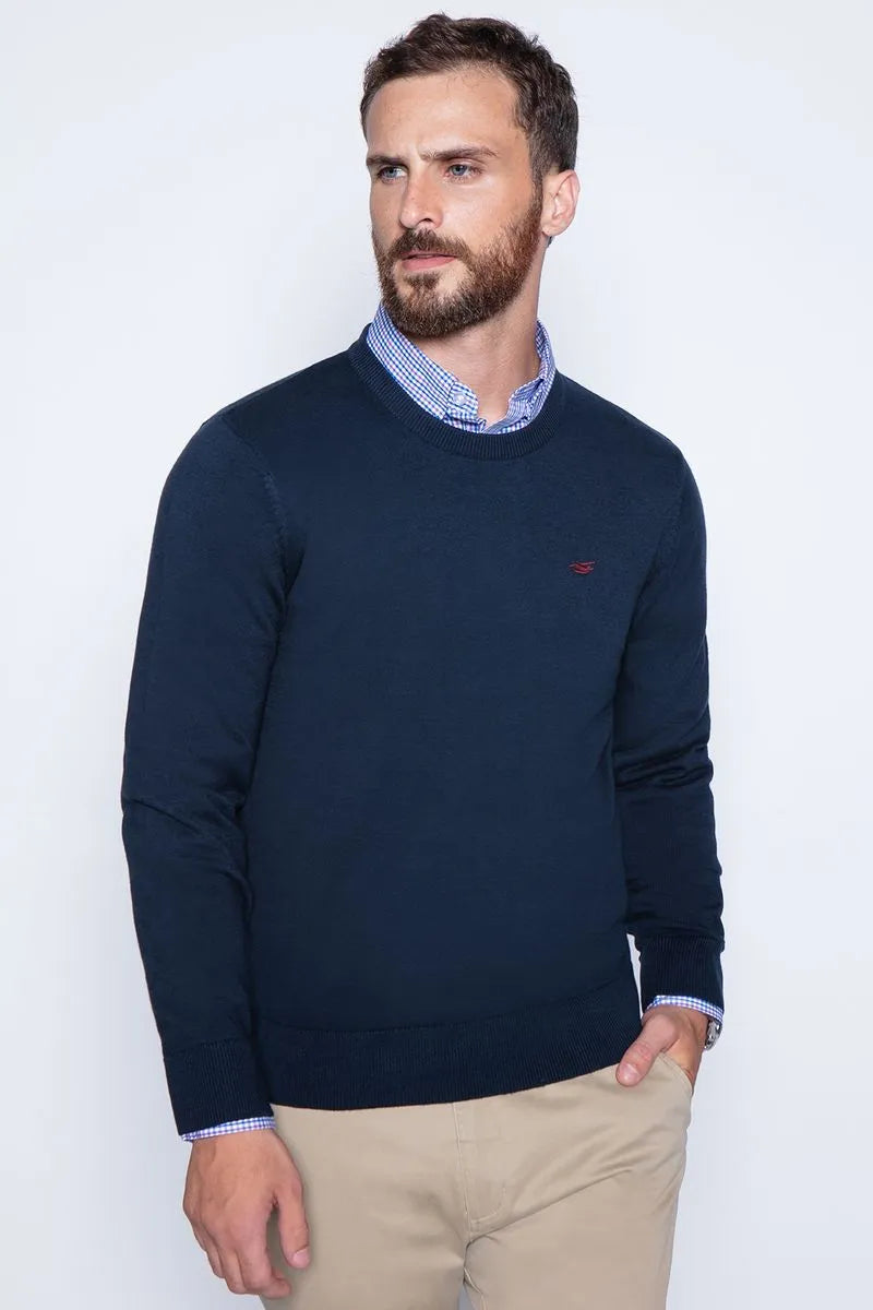 Sweater Hombre Round Neck Paris Navy