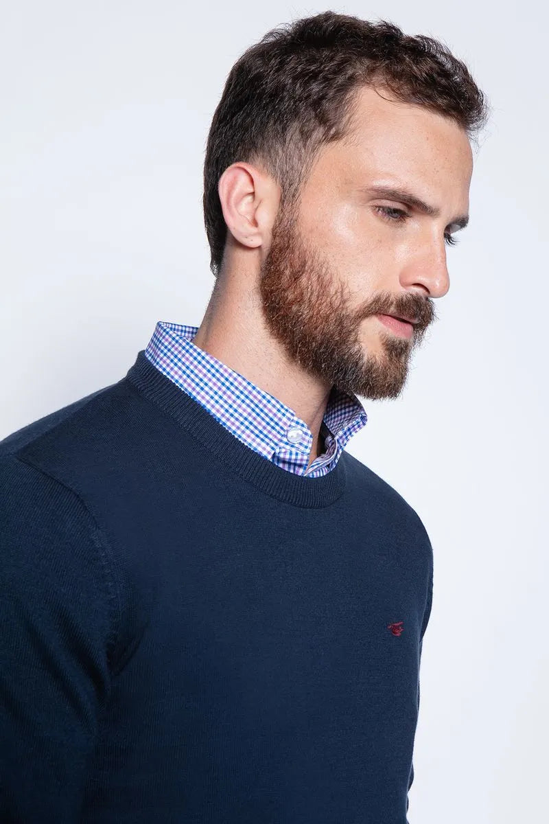 Sweater Hombre Round Neck Paris Navy