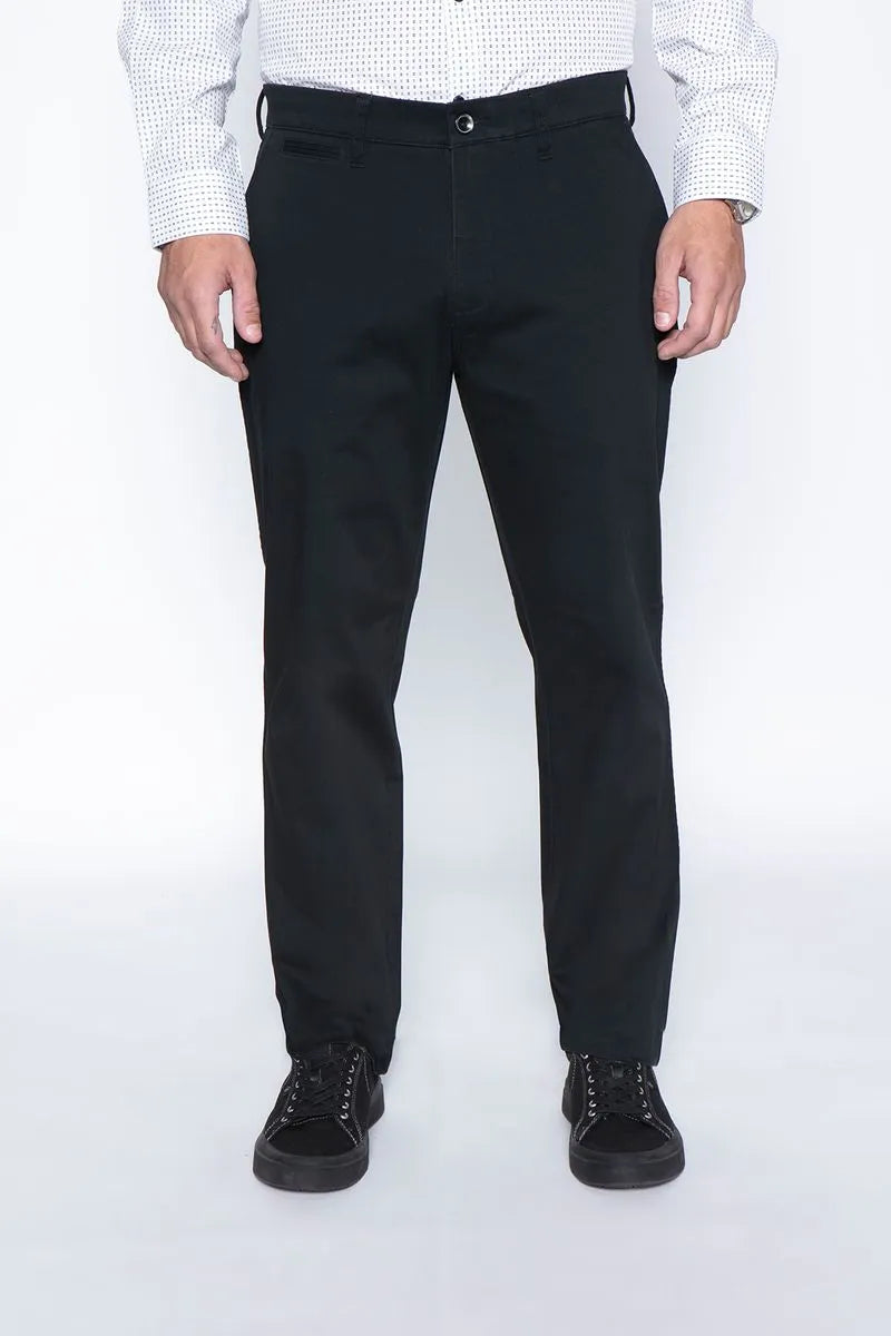 Pantalón Hombre Twill Black Without Pleats Negro