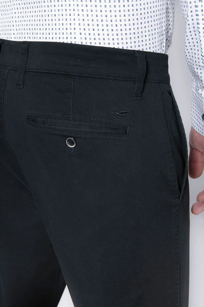 Pantalón Hombre Twill Black Without Pleats Negro