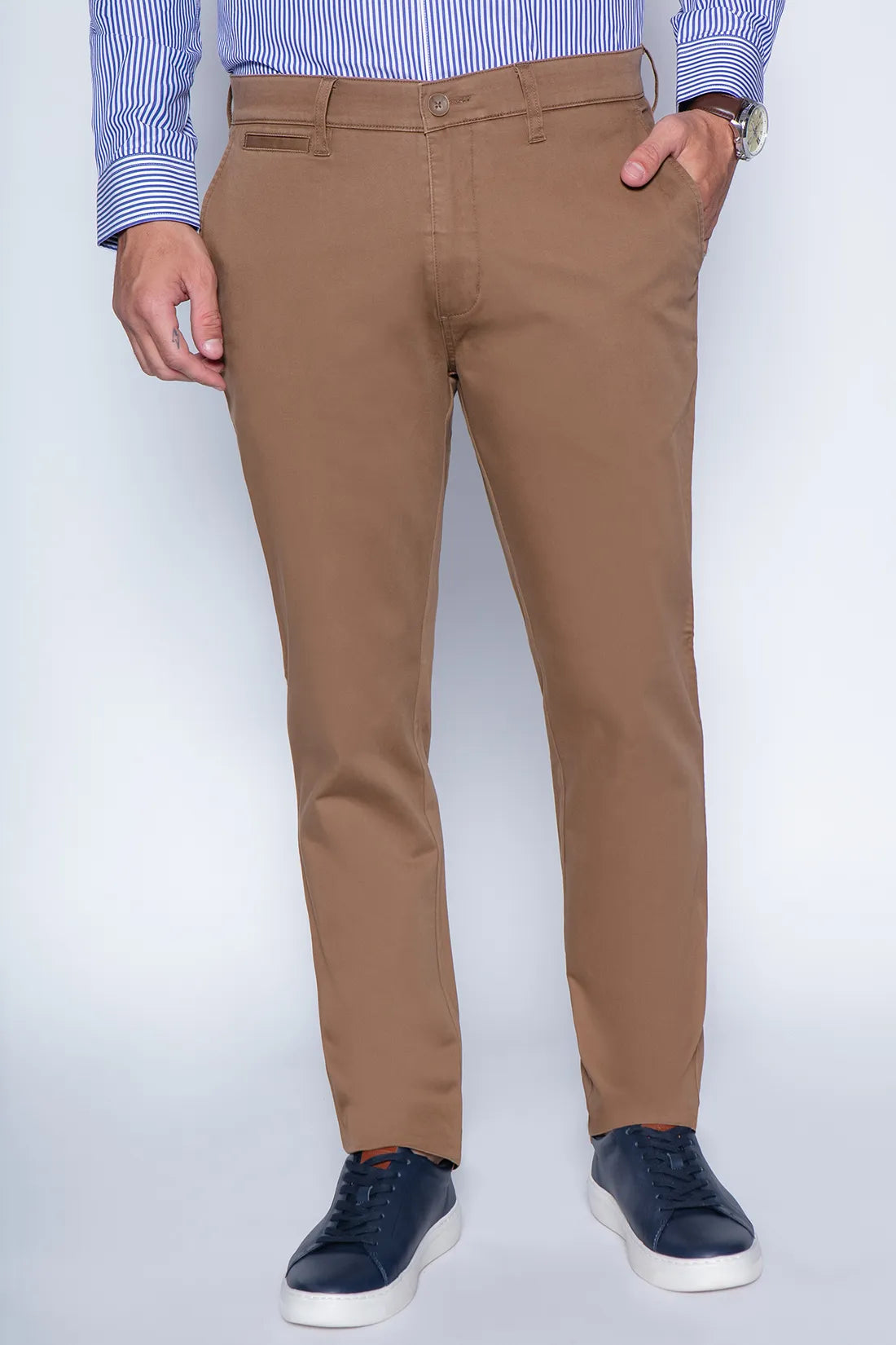 Pantalón Hombre Twill Slim Camel