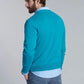 Sweater Hombre V Neck Solido Turquesa