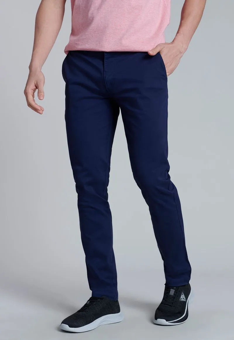 Pantalón Hombre Twill Slim Azul Oscuro