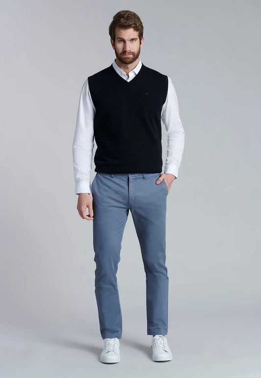 Pantalón Hombre Twill Black Slim Metálico