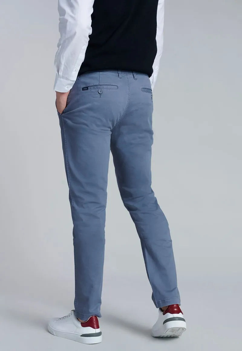 Pantalón Hombre Twill Black Slim Metálico