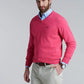 Sweater Hombre V Neck Solido Coral