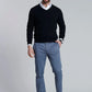 Sweater hombre V Neck Solido F Negro