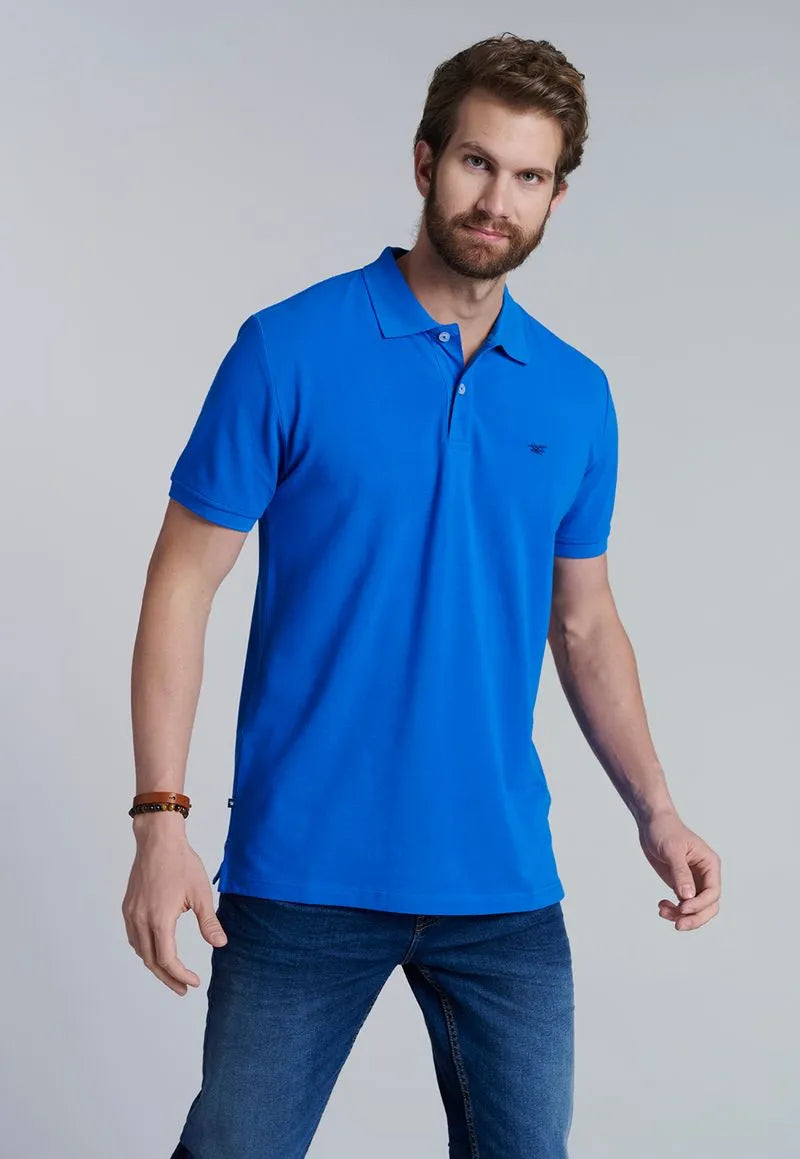 Polera Hombre Básica Pique Lt. Blue