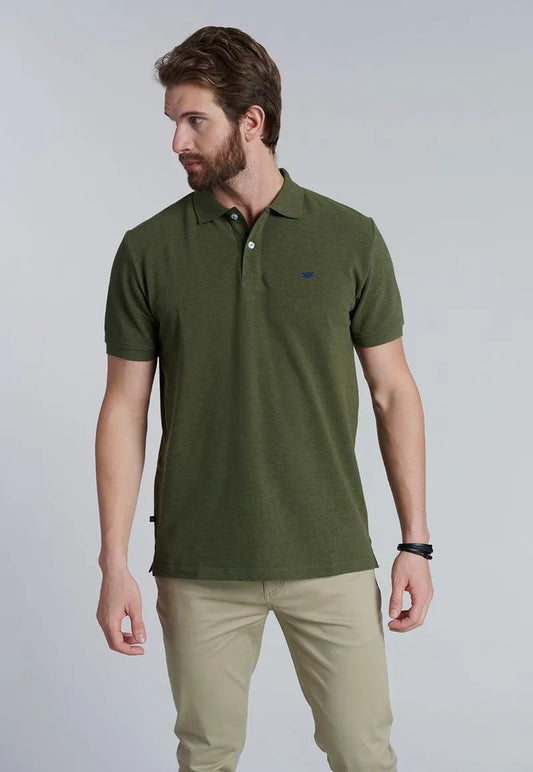 Polera Hombre Básica Pique Lt Military Melange