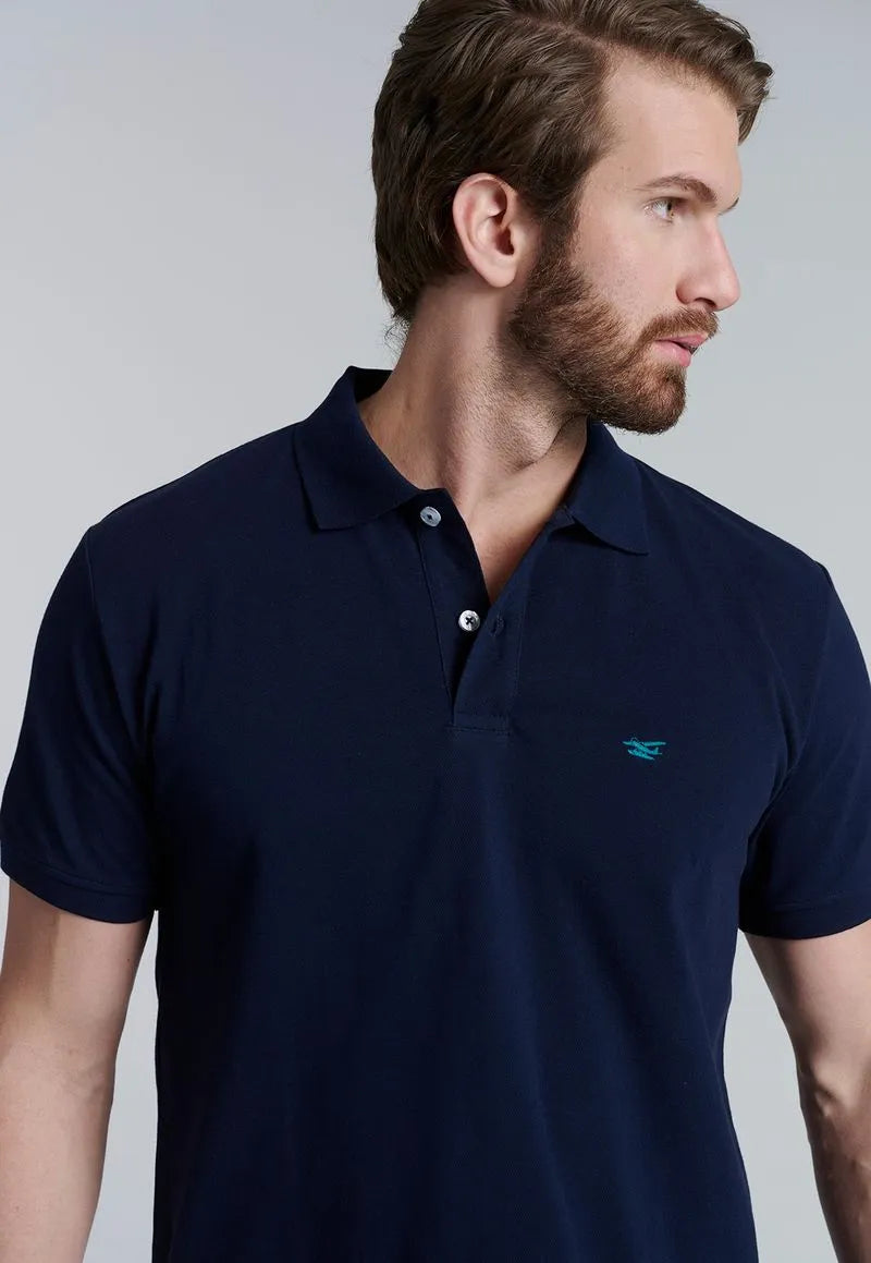 Polera Hombre Básica Pique Dk. Navy