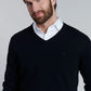 Sweater hombre V Neck Solido F Negro