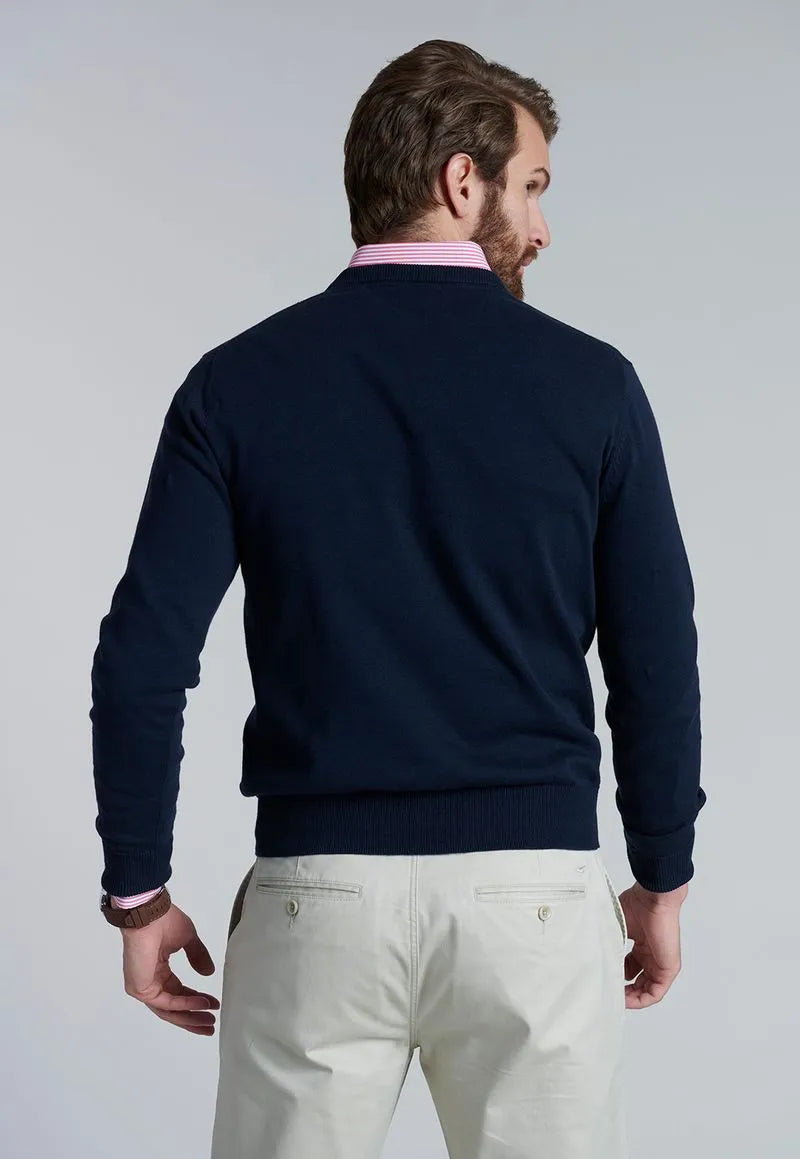 Sweater Hombre V Neck Solido F Navy