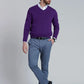 Sweater Hombre V Neck Solido F Dk Violet