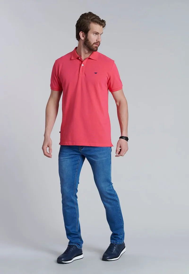 Polera Hombre Básica Pique Coral