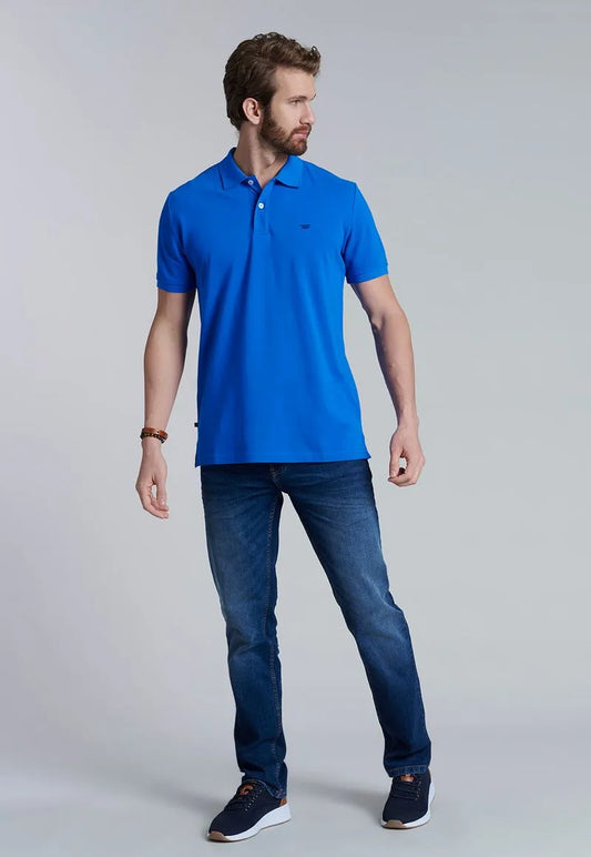 Polera Hombre Básica Pique Lt. Blue