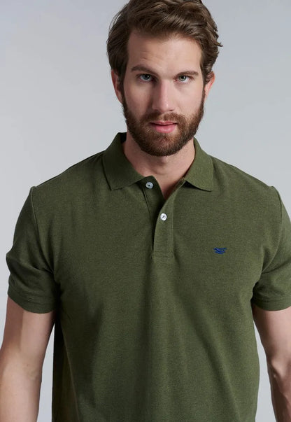 Polera Hombre Básica Pique Lt Military Melange