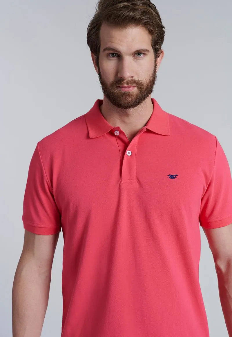 Polera Hombre Básica Pique Coral