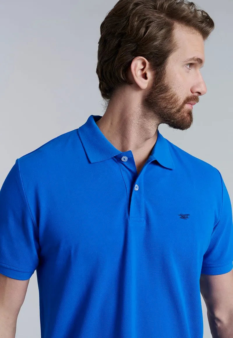 Polera Hombre Básica Pique Lt. Blue