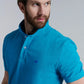 Polera Hombre Básica Pique Turquoise