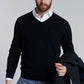 Sweater hombre V Neck Solido F Negro