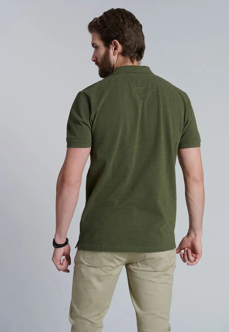 Polera Hombre Básica Pique Lt Military Melange