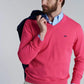 Sweater Hombre V Neck Solido Coral