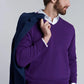 Sweater Hombre V Neck Solido F Dk Violet