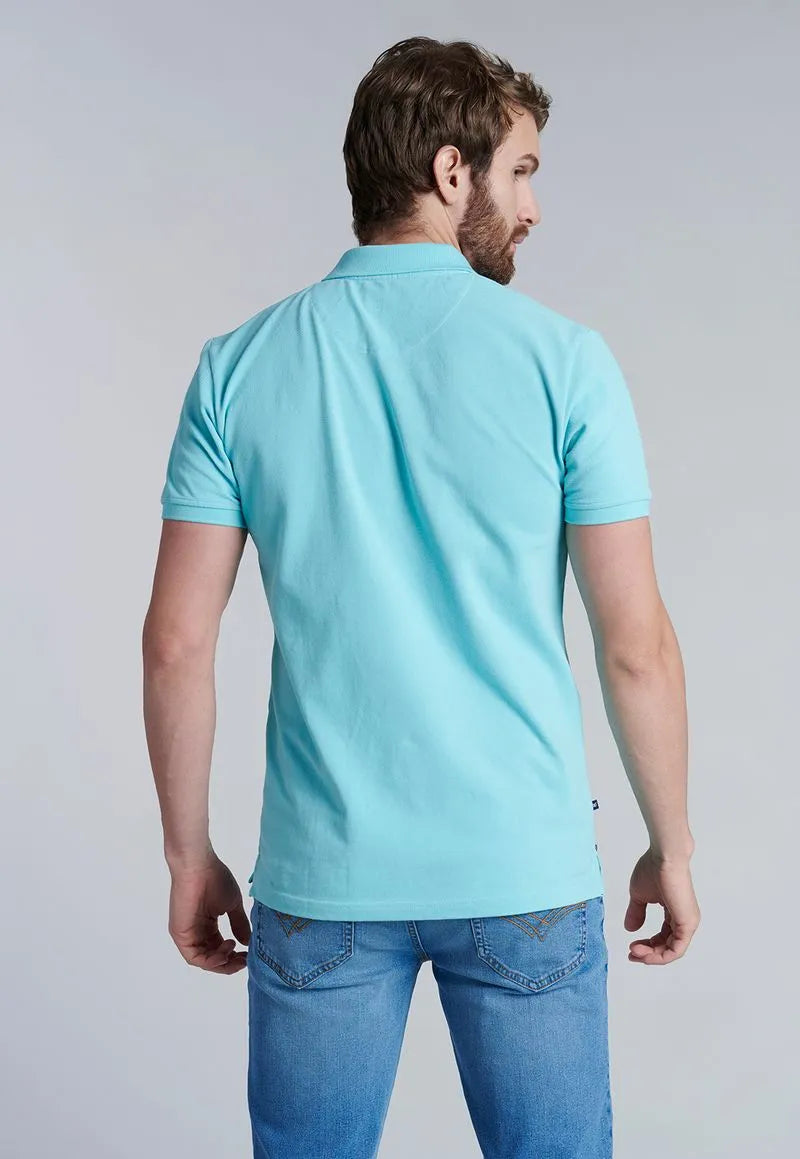 Polera Hombre Básica Pique Lt Turquoise