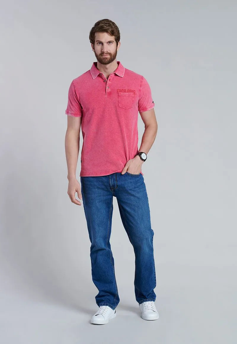 Polera Hombre Polo Hawai Dk Coral