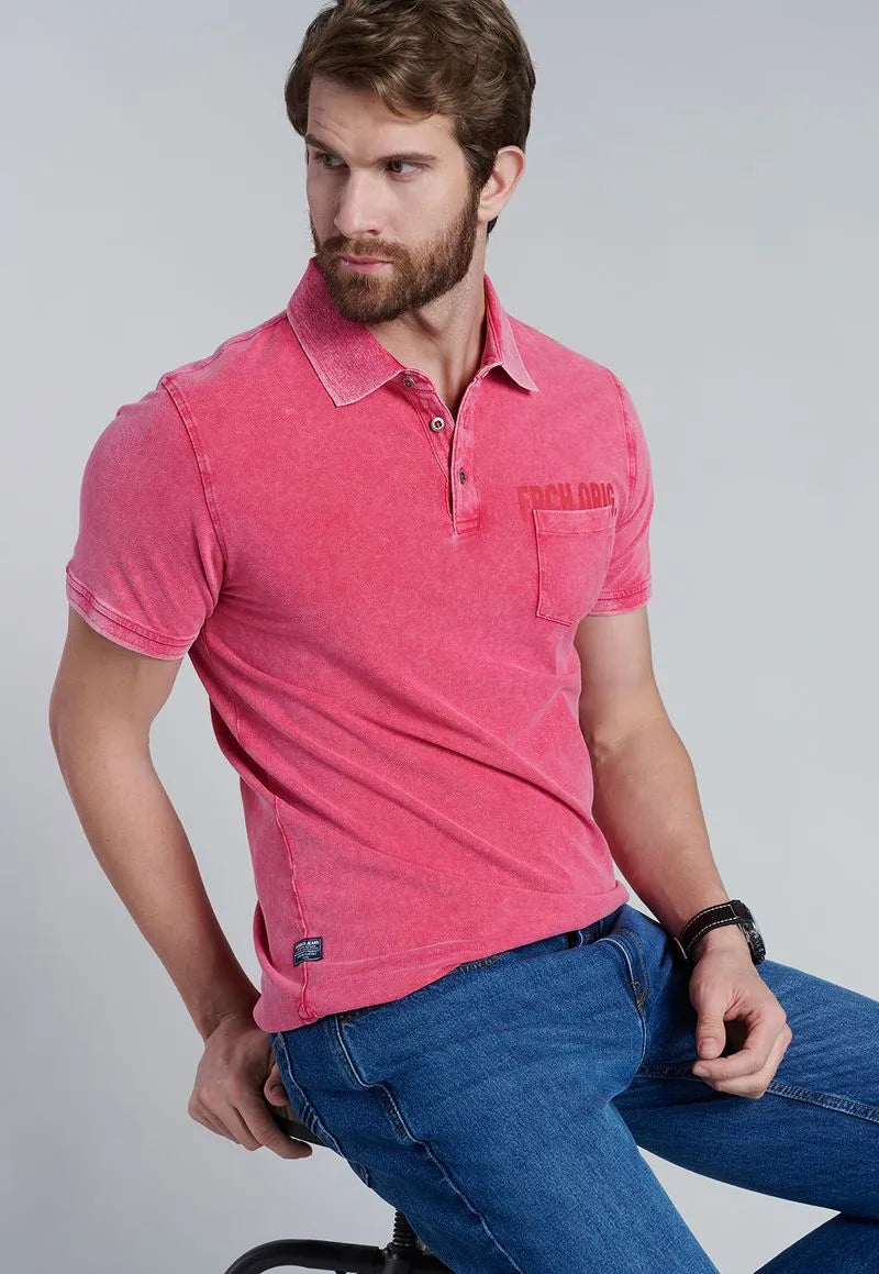 Polera Hombre Polo Hawai Dk Coral