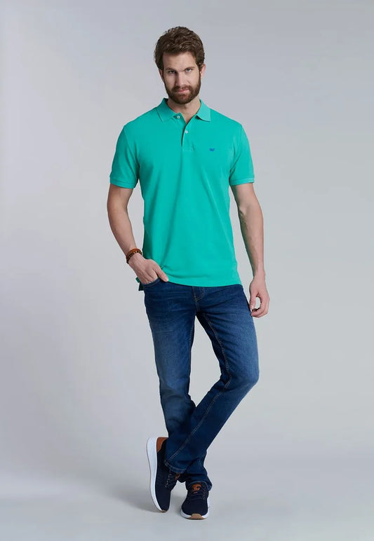 Polera Hombre Básica Pique Lt Green