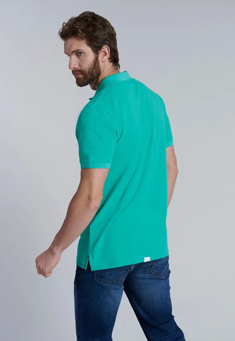 Polera Hombre Básica Pique Lt Green