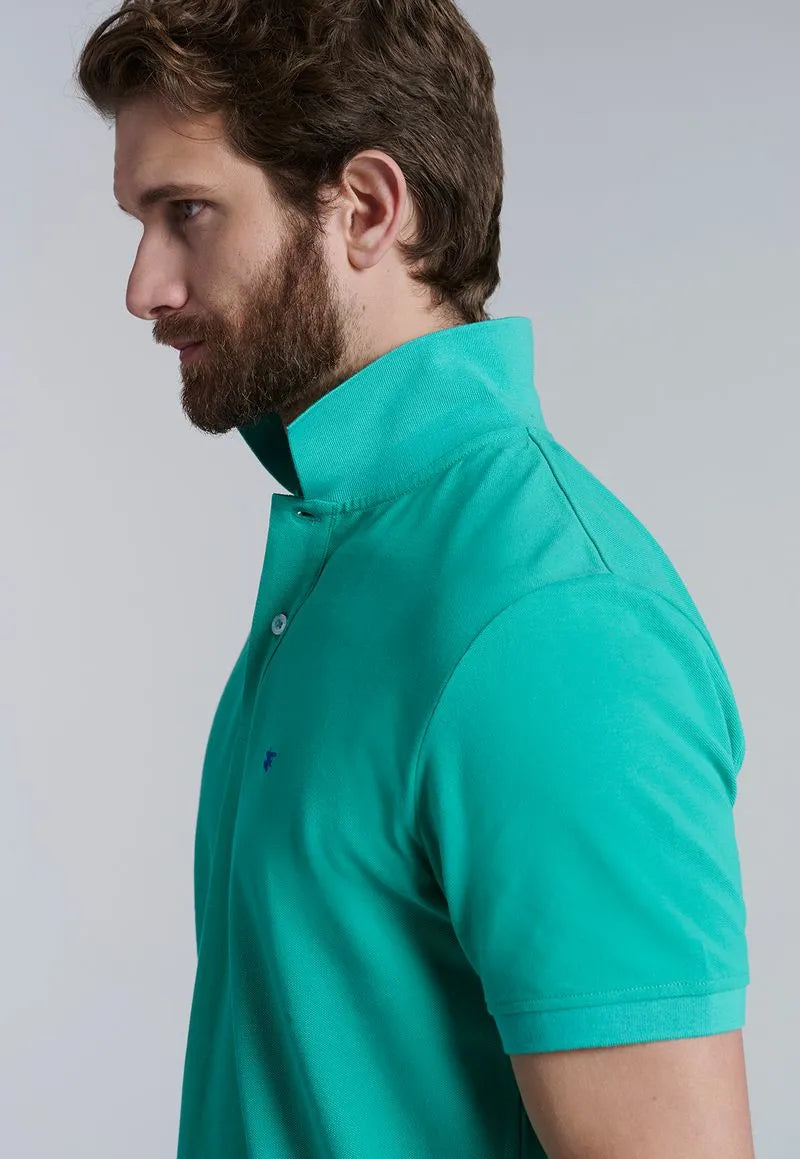 Polera Hombre Básica Pique Lt Green