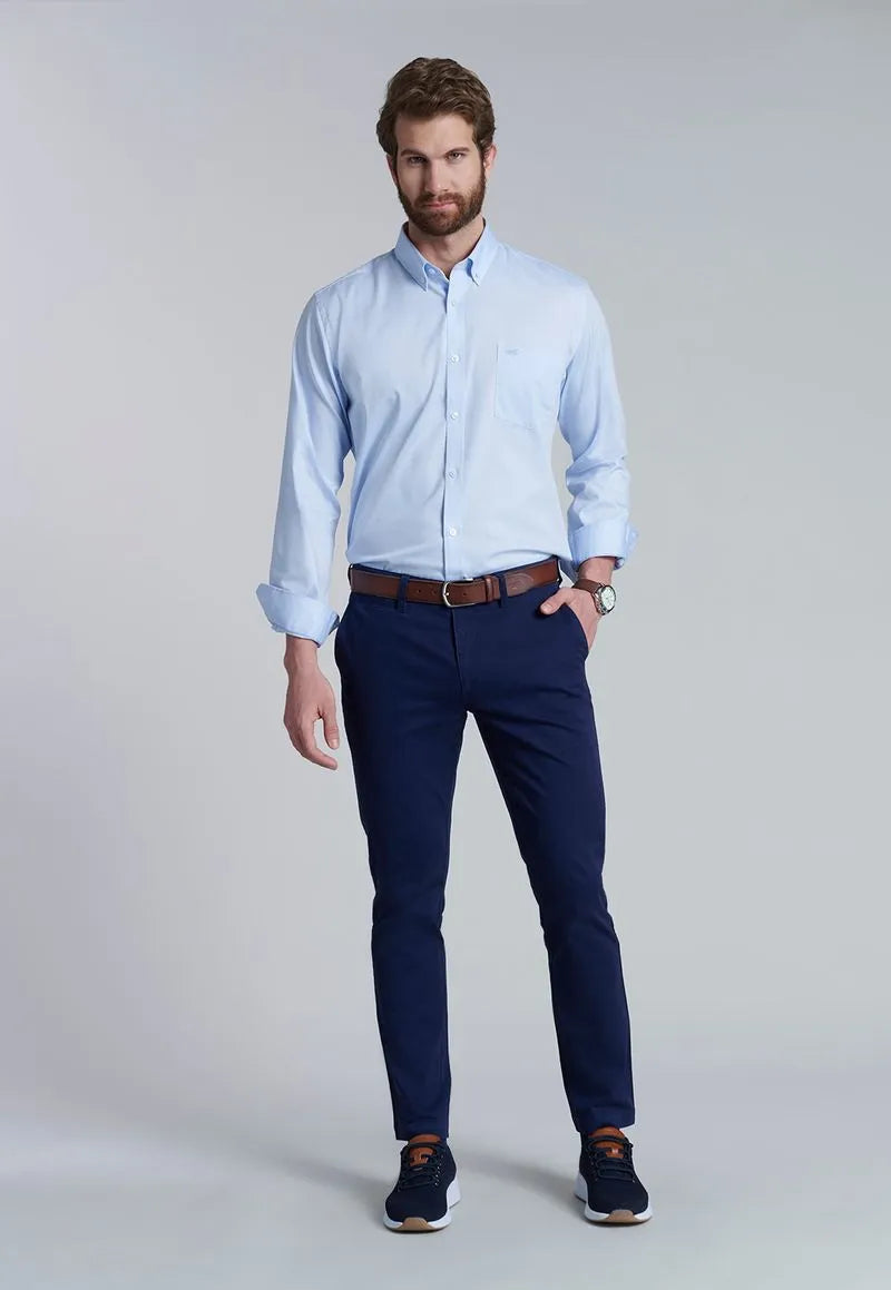 Camisa Hombre Smart Casual Oxford Sky