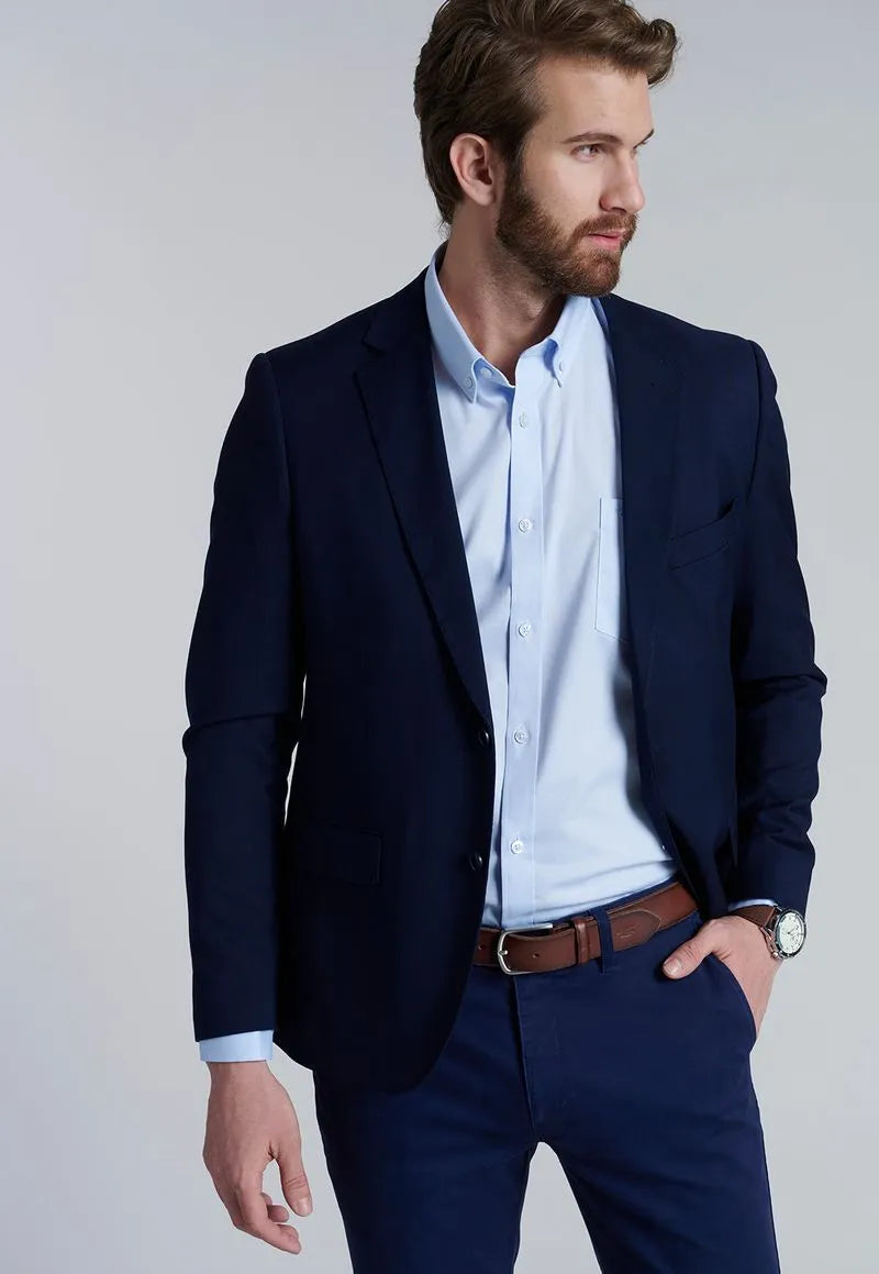 Camisa Hombre Smart Casual Oxford Sky