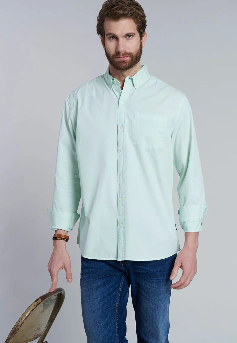 Camisa Hombre Garment Dyed Sport Fj Lt Ice