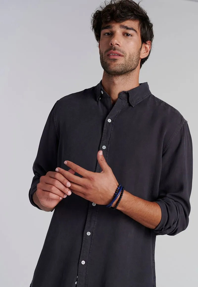 Camisa Hombre Miami Sport Lyocell Fj Negro