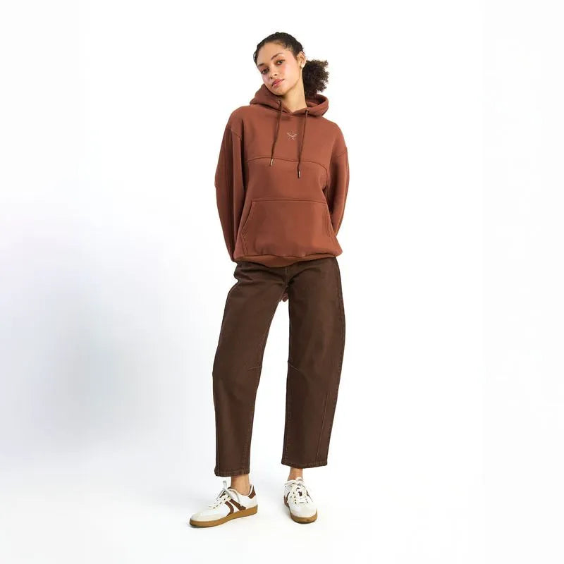 Jeans Mujer Barrel Pinzas Deep Café