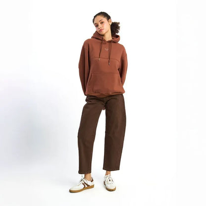 Jeans Mujer Barrel Pinzas Deep Café