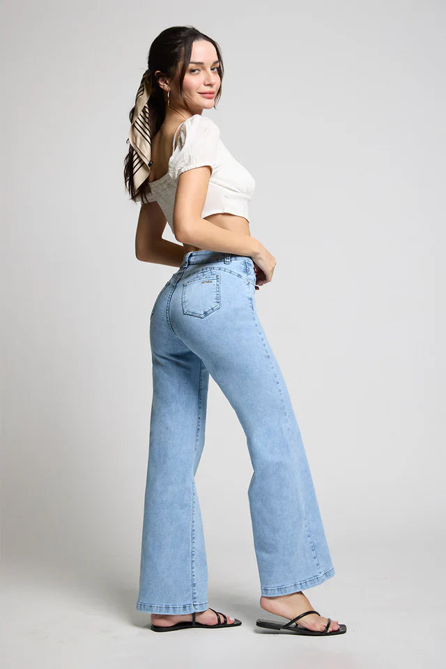 Jeans Mujer Wide Leg 5233 Celeste