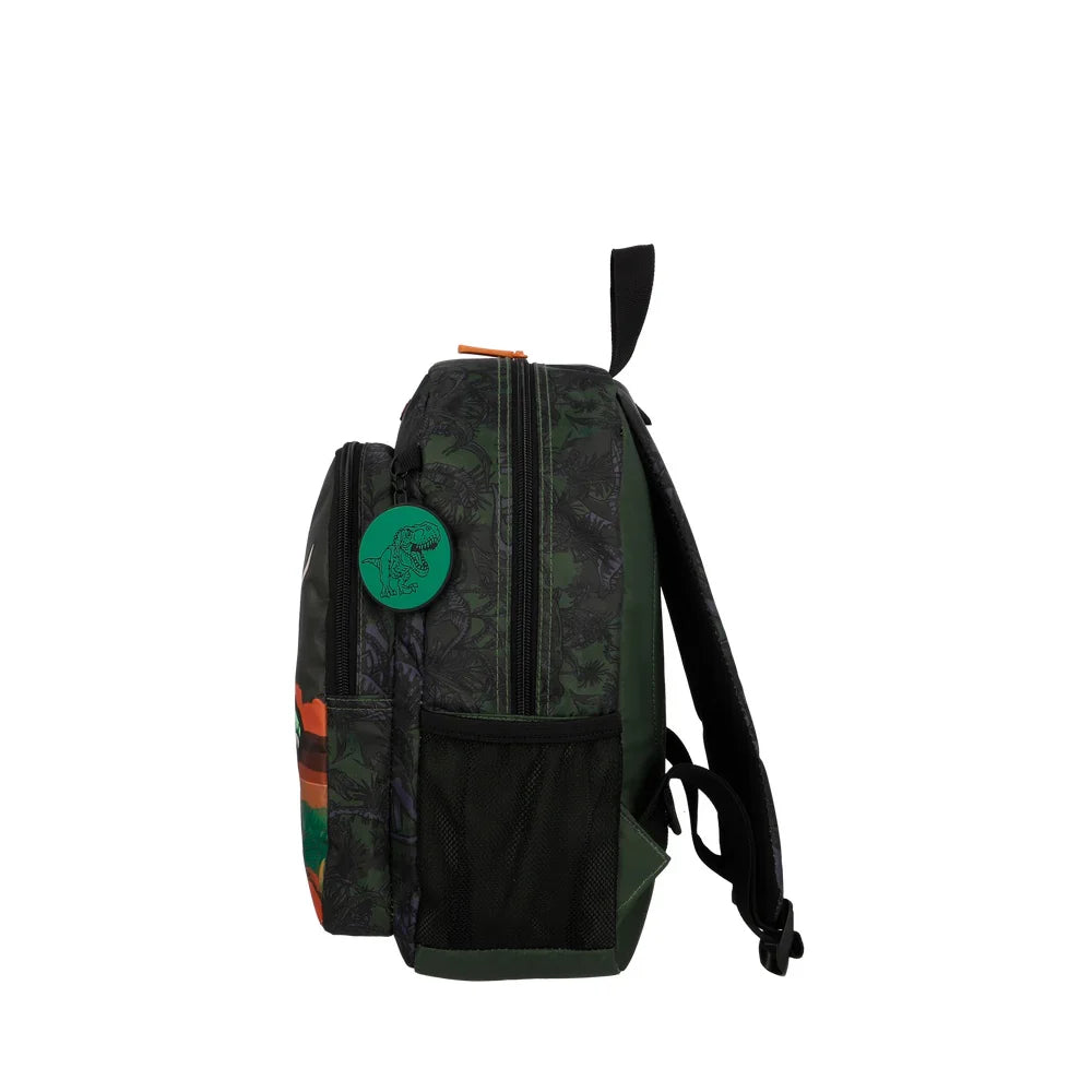 Mochila Escolar Niño Kinder Dino Olive