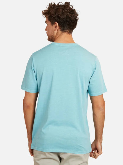 Polera Hombre Pigment Dye Pocket Print Celeste