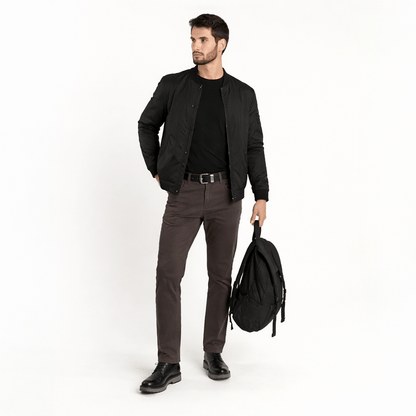 Pantalon Hombre Straight Tiro Alto Cafe