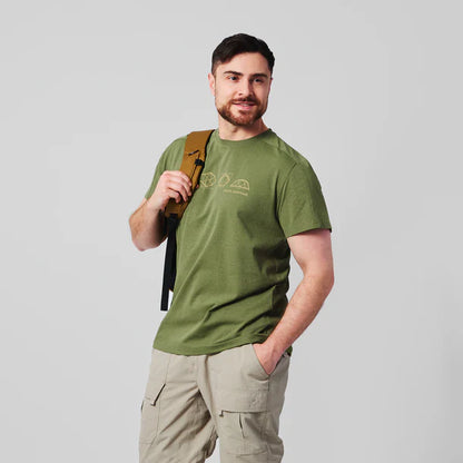 Polera Hombre Deportiva Manga Corta Tent Oliva