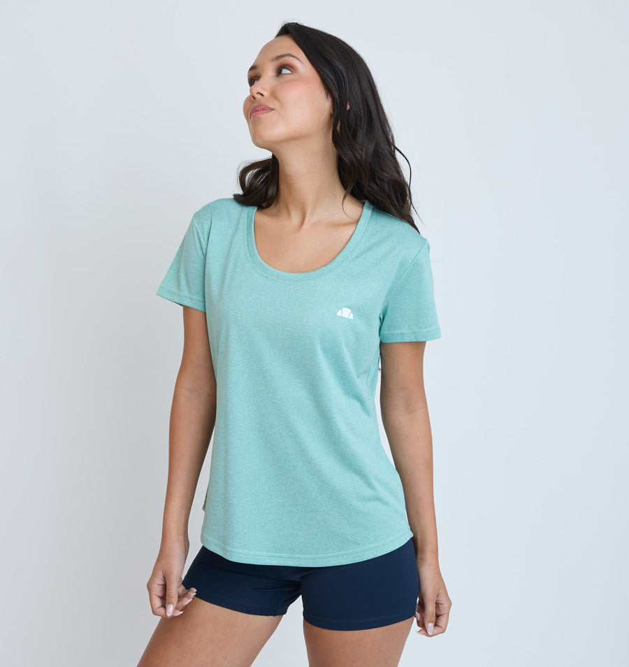 Polera Mujer Deportiva Estrella Verde Claro