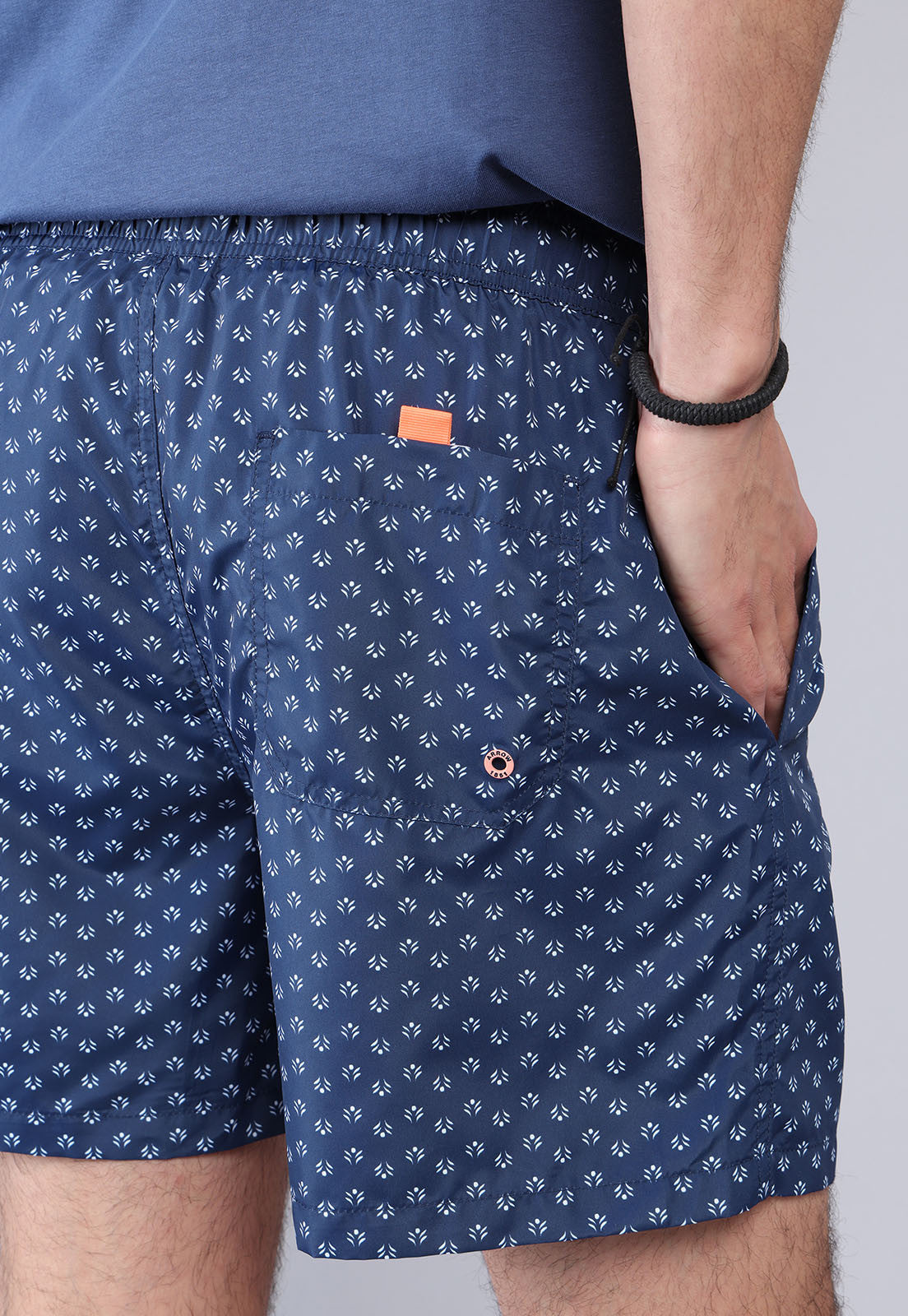 Short De Baño Hombre Print Azul